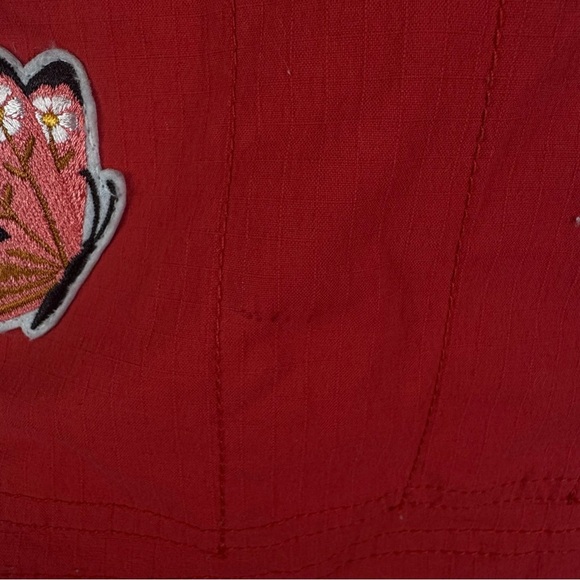 Duluth Trading Company Heirloom Gardening Short Overalls Coral Size Large - Picture 6 of 7